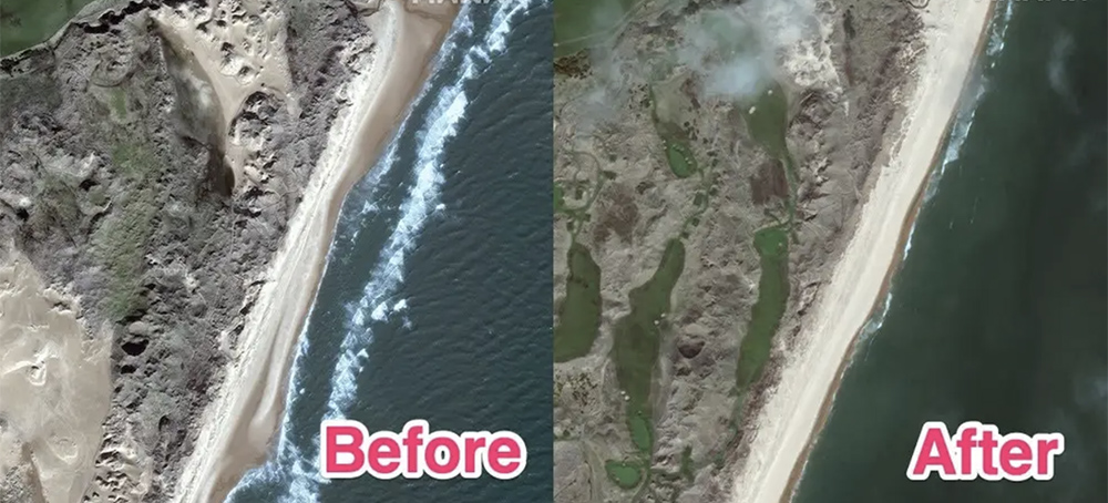 Satellite Photos Show How Trump Wrecked Protected Sand Dune System in Scotland to Build Luxury Golf Course