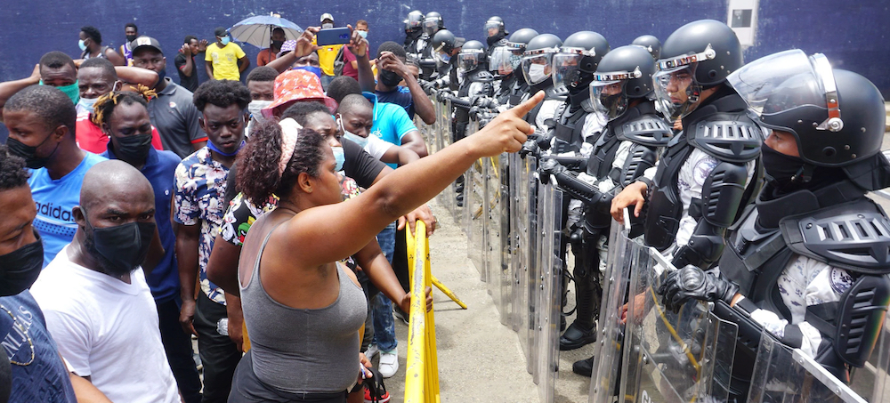 Police Clash With Haitian Asylum Seekers in Mexico City