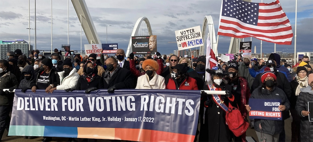 Martin Luther King Jr.'s Family Marches in DC for Senate Action on Voting Rights Bill