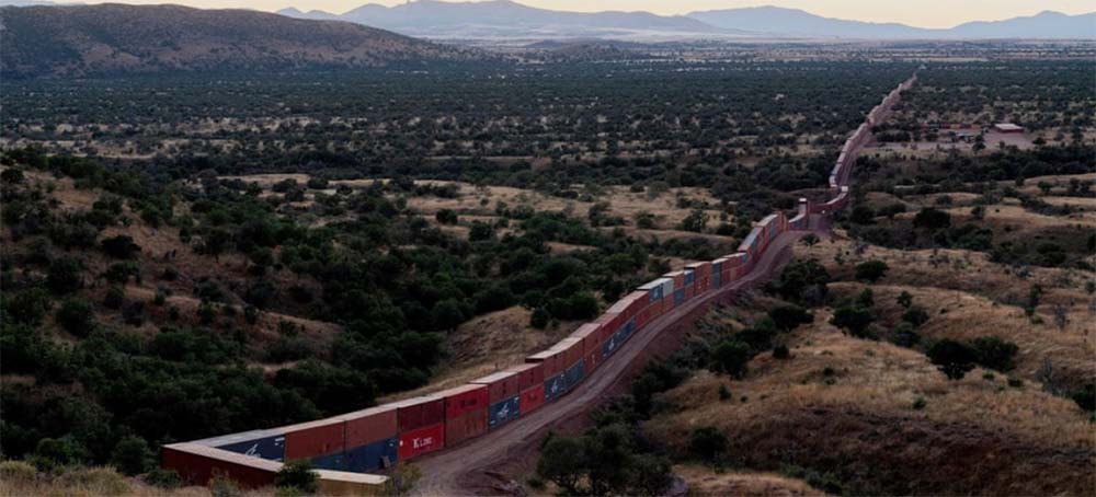 Arizona Governor Builds Border Wall of Shipping Crates in Final Days of Office