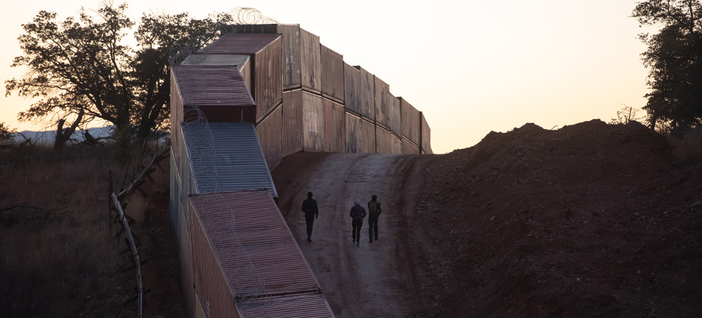 Protesters Block Construction of Arizona Border Wall Made of Shipping Containers