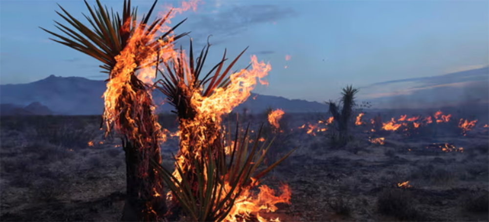 Huge Wildfire Explodes in Southern California and Spreads Into Nevada